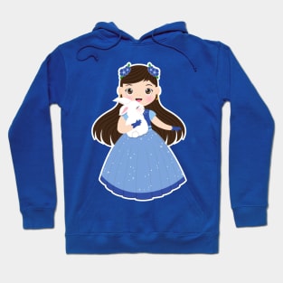 Cute blue chinese girl Hoodie